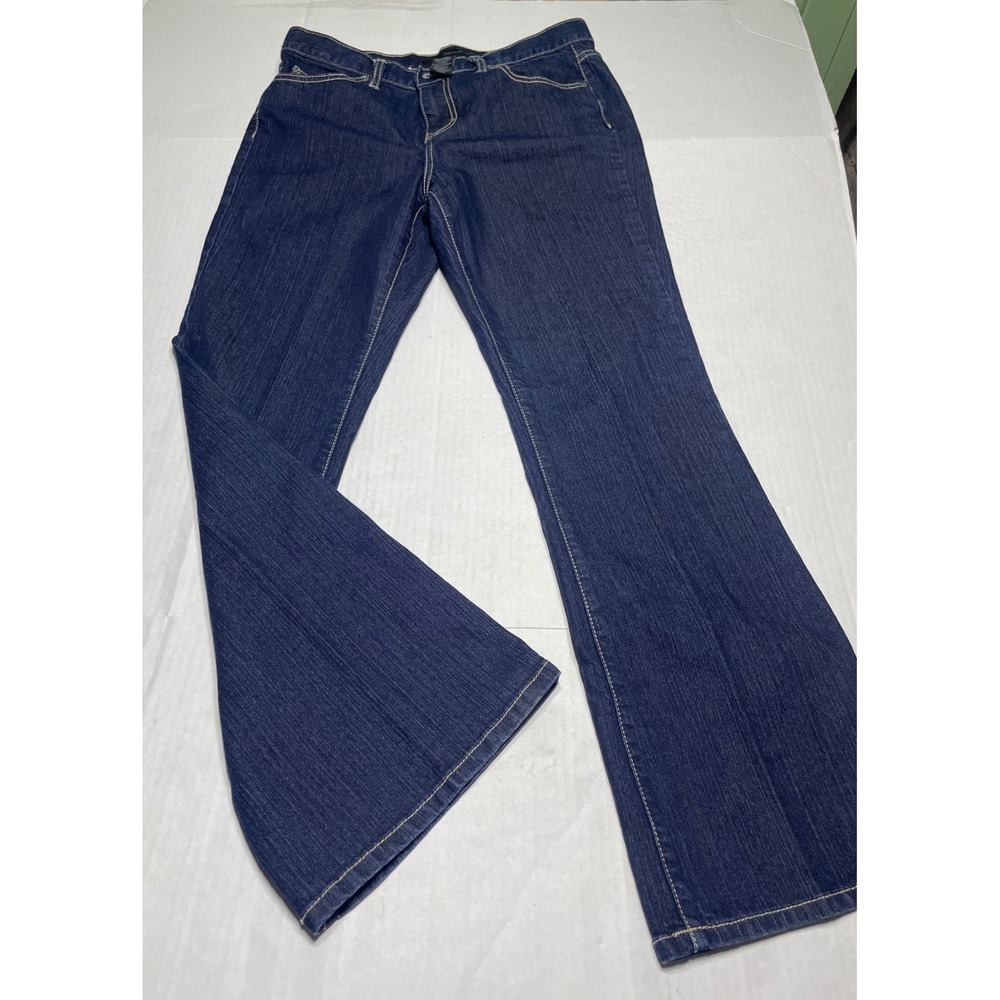 Calvin‎ Klein Jeans Womens Size 10 Dark Wash Flare Leg Stretch Denim Blue Pants